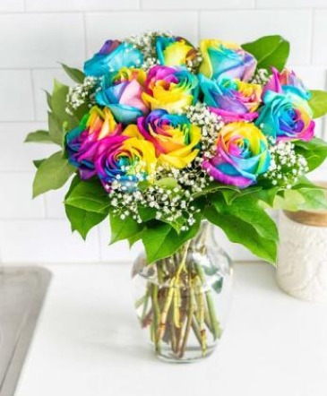 Rainbow Roses Roses in Harrisburg, AR | Blossom Events & Florist
