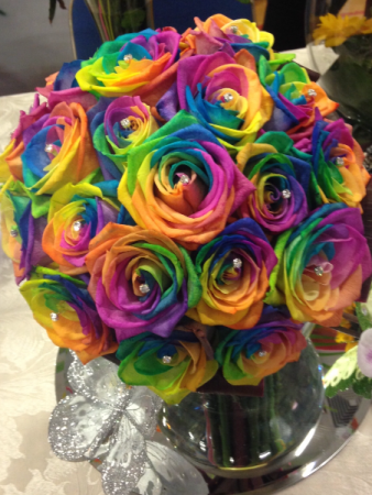 Rainbow Roses  You definitely will find the pot of gold at the end of this rainbow