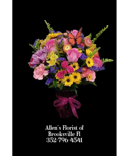 Rainbow Splash Fresh cut flowers in a vase 