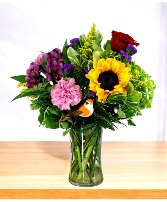 Rainbow Swirl Vase Arrangement