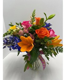 RAINBOW WORLD FLOWER ARRANGEMENT