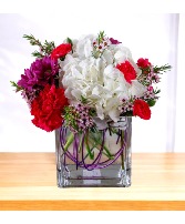 Raspberry Swirl Vase Arrangement