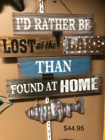rather be fishing wall hanging 