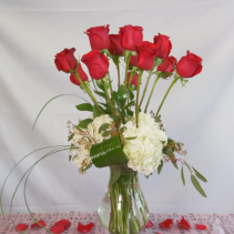 Ravishing Red Contemporary Dozen  Valentines