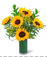Ray Of Golden Sunflowers Flower Arrangement