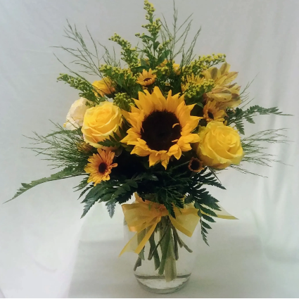Total Rays of Sunshine FHF-SS147 Fresh Flower Vase Arrangement Local delivery only