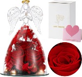 Real Rose Glass Angel Gift 