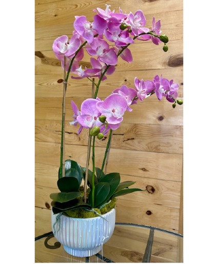 REALISTIC TRIPLE SILK ORCHID 