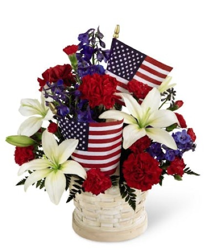 Red and Blue Patriotic Flowers 