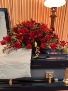 Red and Burgundy Casket Spray casket spray flowers