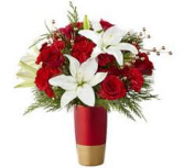 Red and Gold Christmas vase (10 available) Christmas