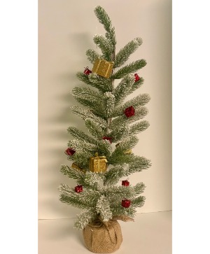 Red and Gold Flocked Tree NFS-GFT