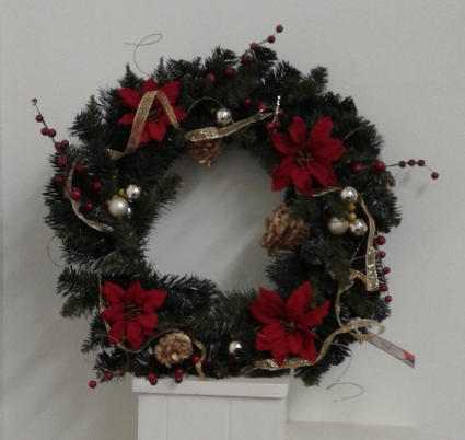 Red and gold Silk Wreath
