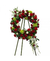 Red and Green Wreath Wreath Standing Spray