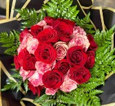 Red and pink wrapped roses (NO BUTTERFLIES) 