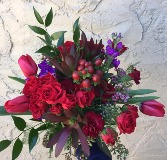 Red and Purple Prom Bouquet Handheld bouquet