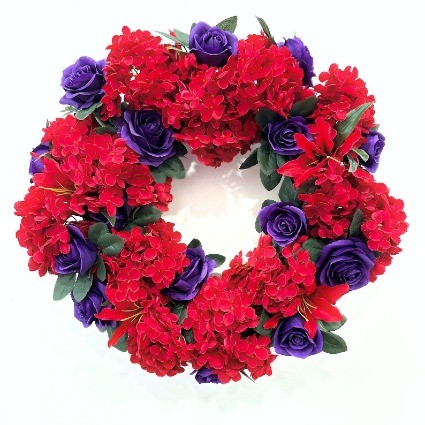 Red and Purple Silk Wreath SOLD OUT! Round Wreath