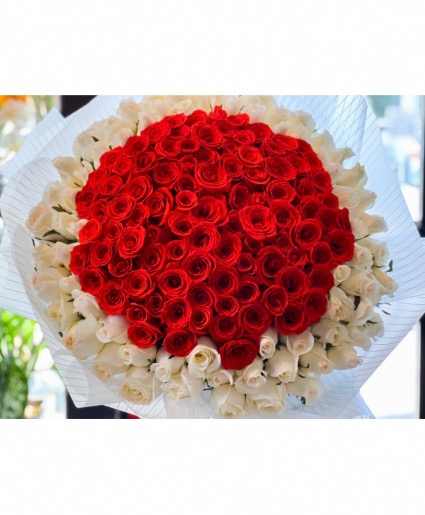 Red and white bouquet  