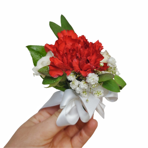 Red and White Boutonniere Flowers