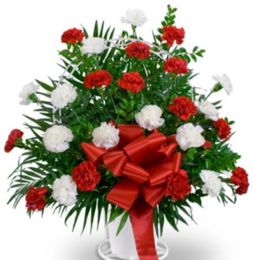 Basic Sympathy Flower Basket  Funeral Arrangement in Selma, NC | Selma Florist