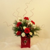Red and White Christmas Cheer Vase Christmas