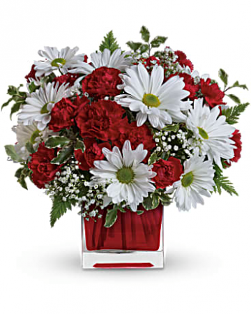Red and White Delight Christmas arrangement