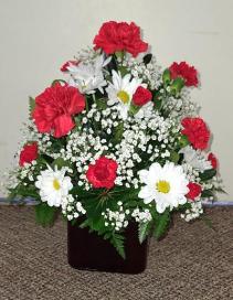 Red and White Delight              FHF-V41 Vase Arrangement 