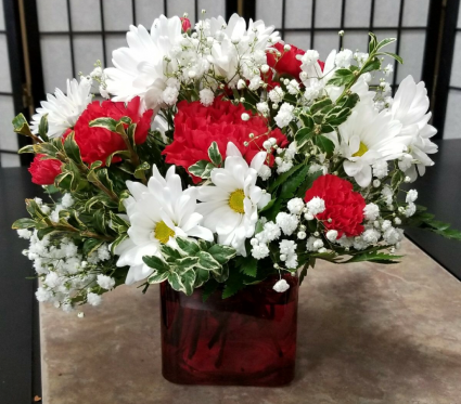 Red And White Delight Valentine Arrangement in Indianapolis, IN 