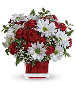 Red And White Delight  Vase