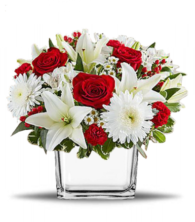 Red and White Love Cube Vase