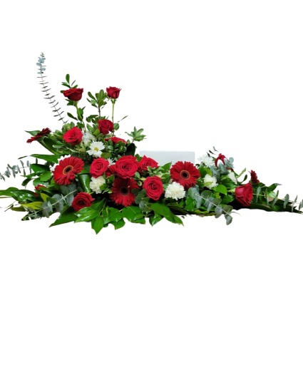 Red and White Memorial-gbn2 Urn Arrangement