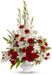 FA 10-Red and white mixed flower arrangement Also available in other colors