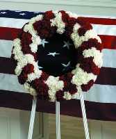 Red and White Patriotic Wreath Sympathy Wreath