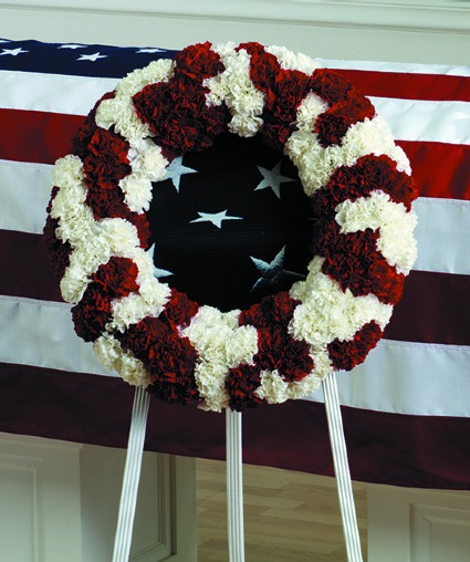 Red and White Patriotic Wreath Sympathy Wreath