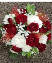 Red and White Prom Bouquet FHF-P64 Pick up only 