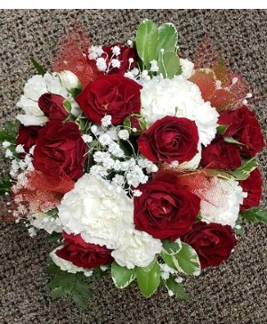Red and White Prom Bouquet FHF-P64 Pick up only 