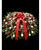 RED AND WHITE ROSE Casket 