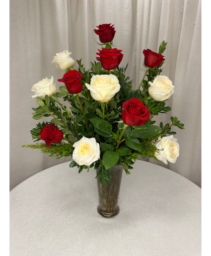 Red and White Roses 