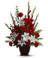 Red and White Tribute Bouquet sympathy