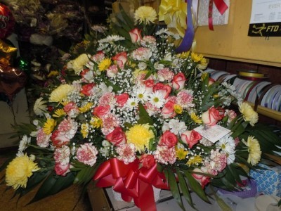 Red and Yellow Mix (TB34) Funeral Basket