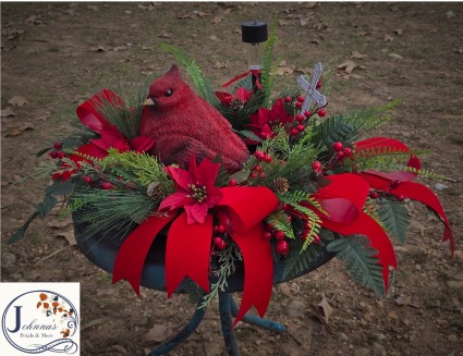 Red Bird Cemetery Spray with solar light 