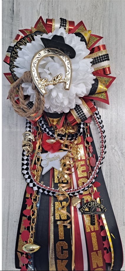 RED, BLACK AND GOLD COWBOY THEME GARTER