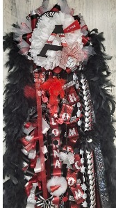 RED, BLACK, WHITE AND SILVER LARGE MUM
