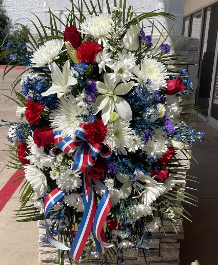 Red, Blue and White Spray sympathy