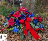 Red & Blue Christmas Silk Saddle  