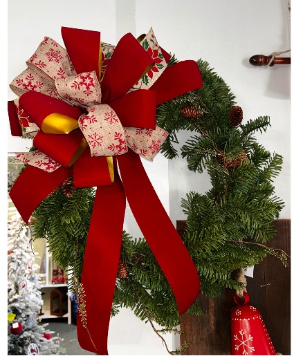 Red Bow Christmas Wreath