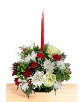 Yuletide Glow Centerpiece Dish Arrangement 