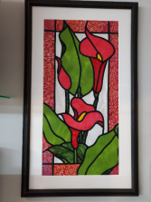 Red Calla lilies Framed Art Gift