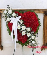 RED CARNATION HEART FUNERAL