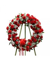 Red Carnation Wreath Wreath Standing Spray